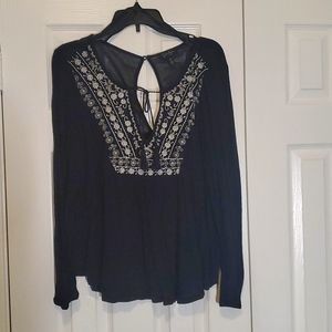 Black Peasant Blouse